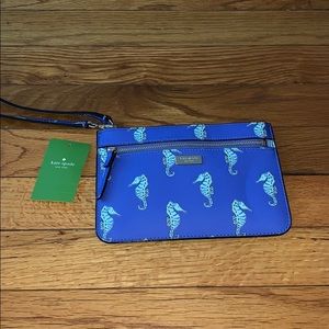 Kate Spade sea horse wristlet wallet